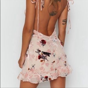 Cowl neckline mini dress, fits like s/m, worn once, beginning boutique